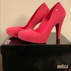 Melissa Incense IV Pink Flocked Heels